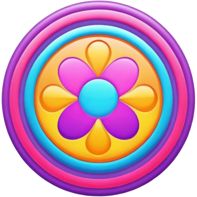 Psychedelic colored circle Border emoji