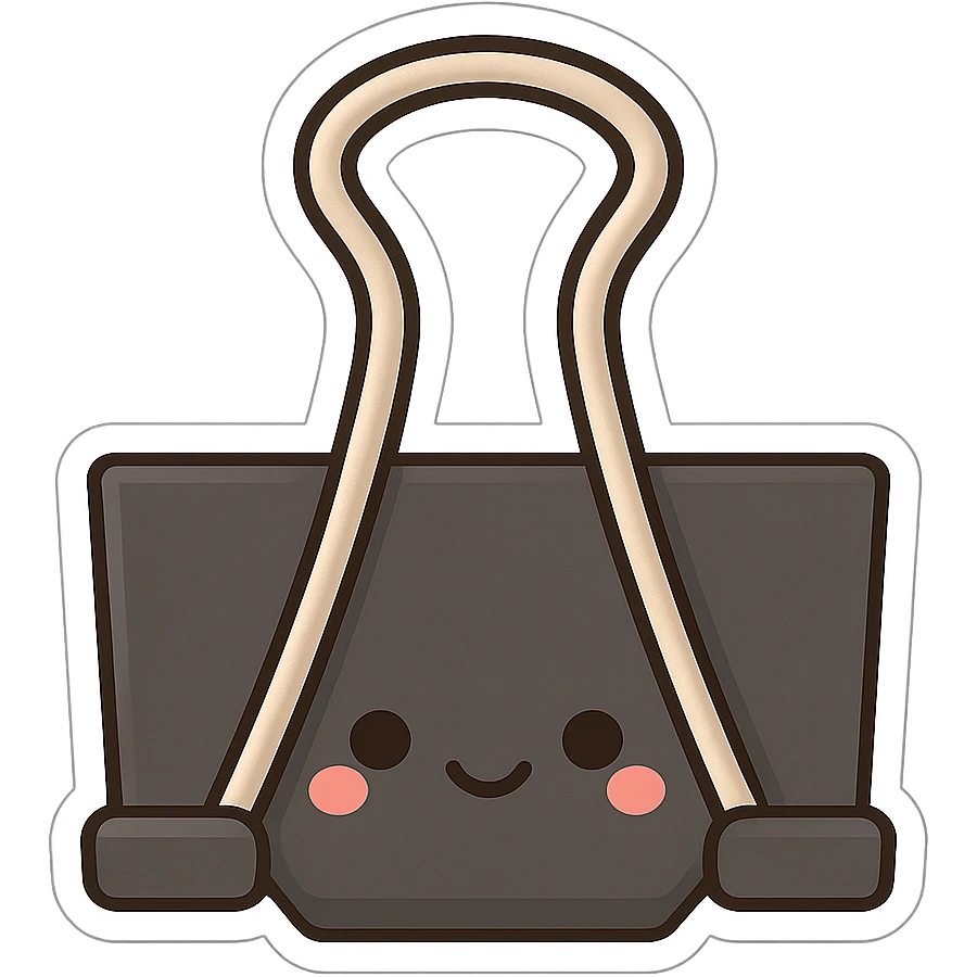 simple black binder clip emoji