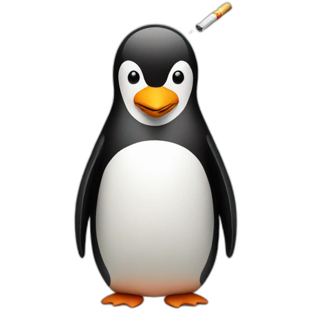Penguin with cigarette emoji
