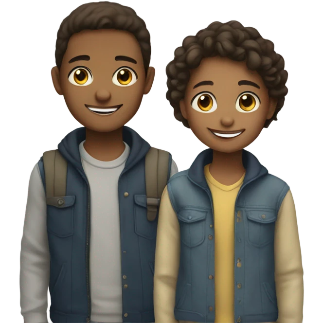 smiling girl with boys emoji