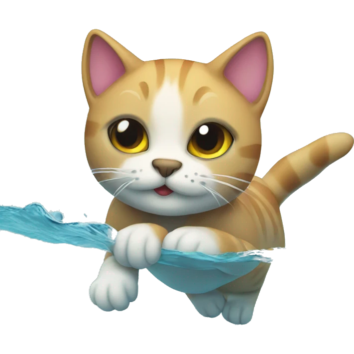 swimming cat emoji