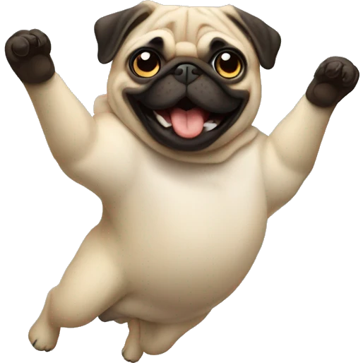 Pug doing a backflip  emoji