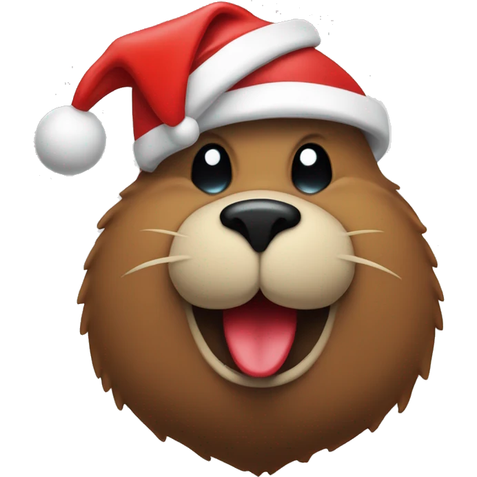 Buccees beaver with a santa hat emoji