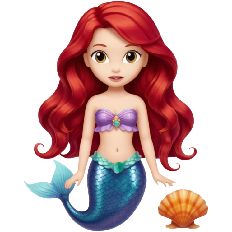 Ariel the mermaid made into a bratz doll emoji