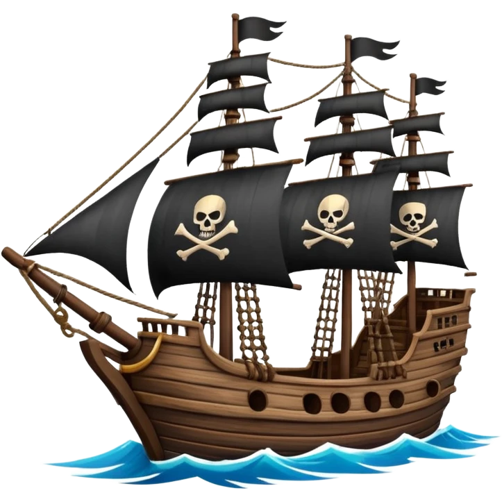 pirate ship with skull flag emoji