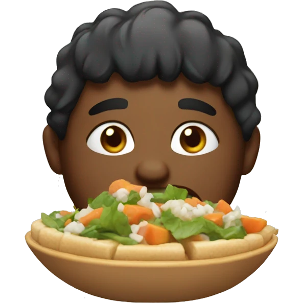 Islander eating emoji