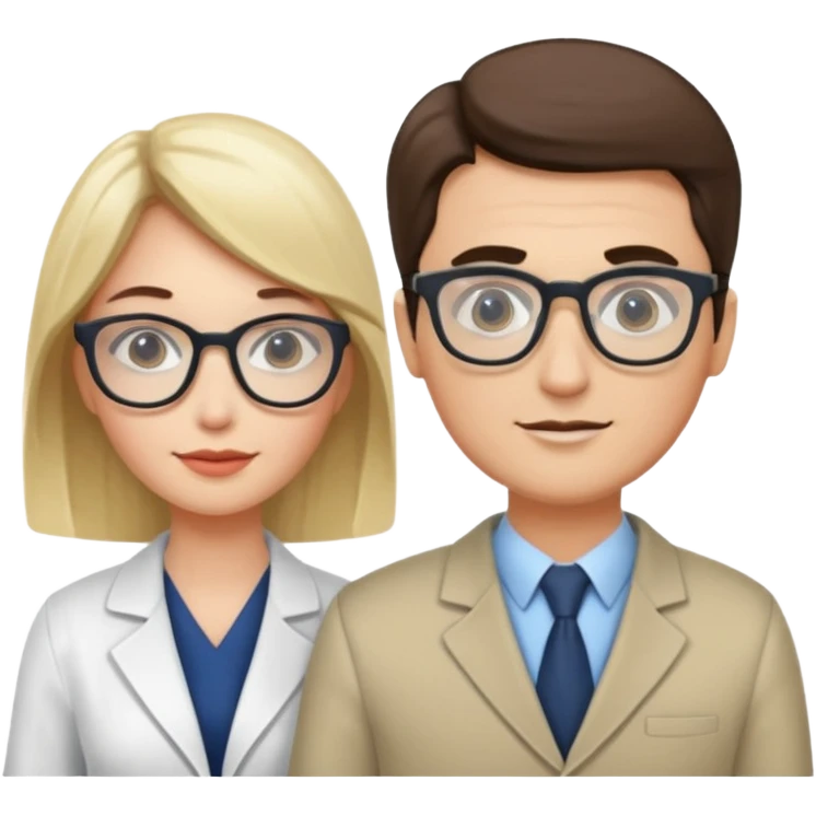 Perfect love. Psychologist girl and a futurologist man emoji