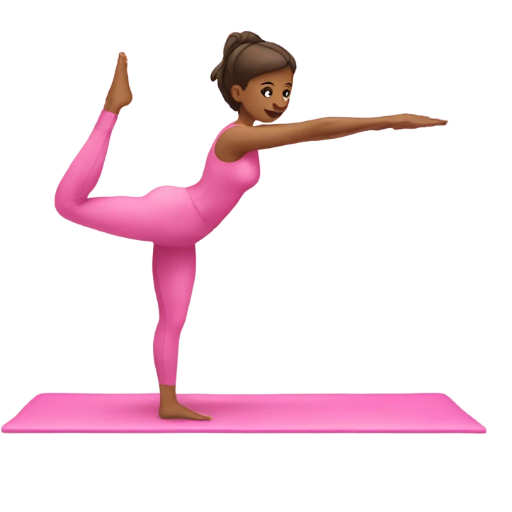 Pilates at home. Pink outfit  emoji