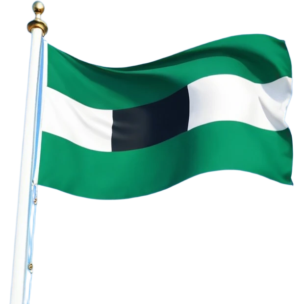 Белый, зеленый, черный флаг триколор emoji