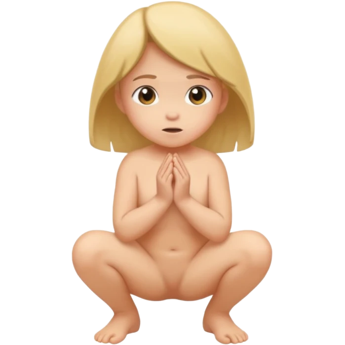 Child girl pooping naked squatting emoji
