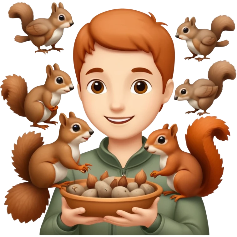 person feeding birds or squirrels, cheerful and caring emoji