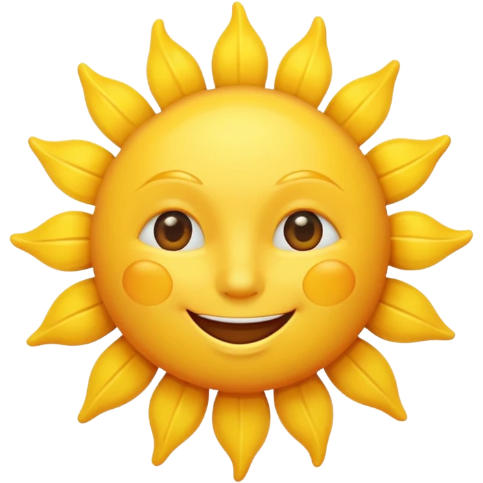 smiling sun, simple and bright emoji