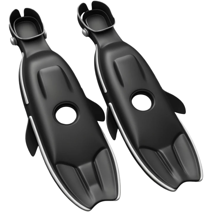 A 3D cartoon pair of diving flippers on a white background, shiny rubber texture, Memoji-style rendering. emoji