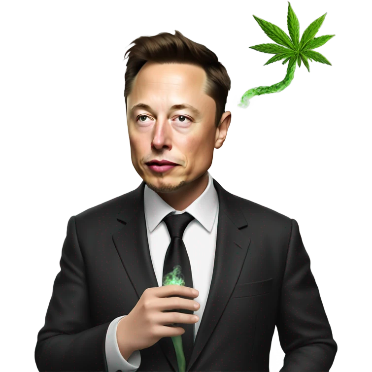Elon Musk smoking weed emoji