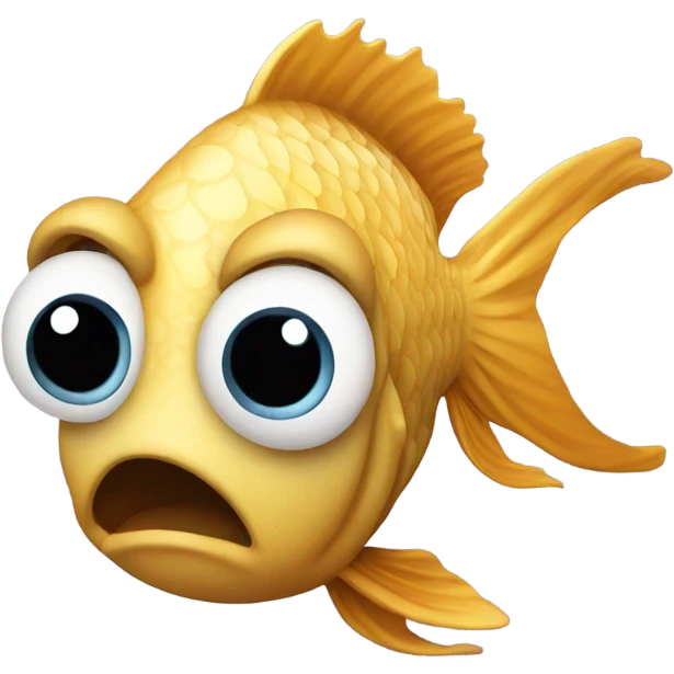 Fish with big eyes and long hair emoji