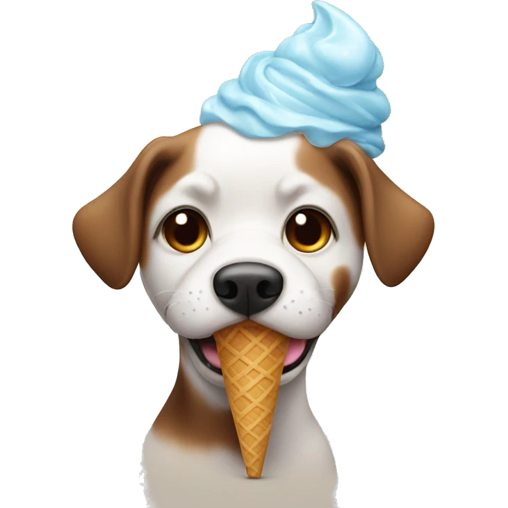 Dog with ice cream emoji