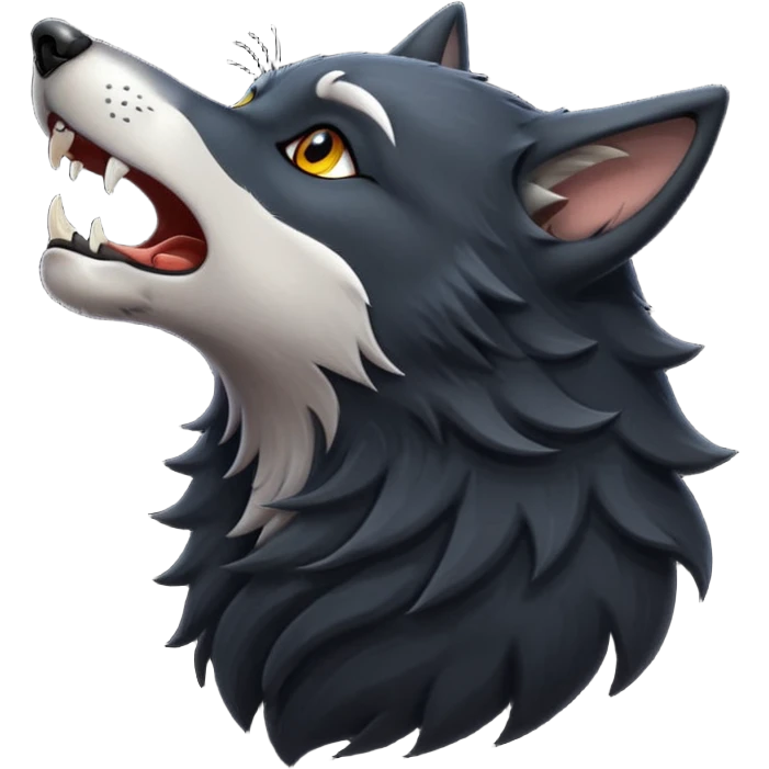 Lobo negro aullando emoji