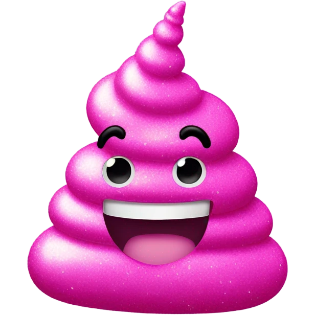 Pink glitter poop emoji