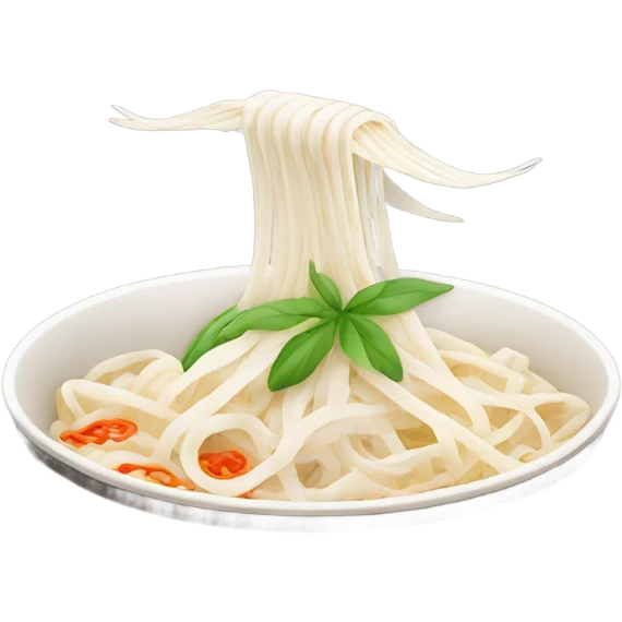 Flat rice noodles with flying wings emoji