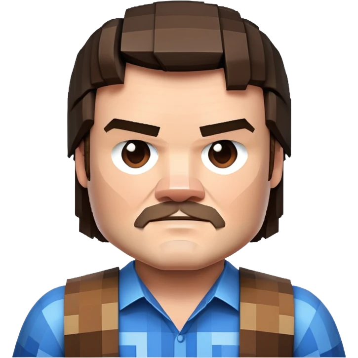 Jack Black as Steve from Minecraft emoji