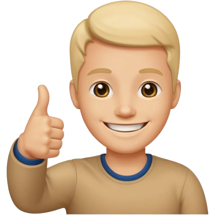 eine Person mit einem Daumen nach oben zu sehen ist. emoji