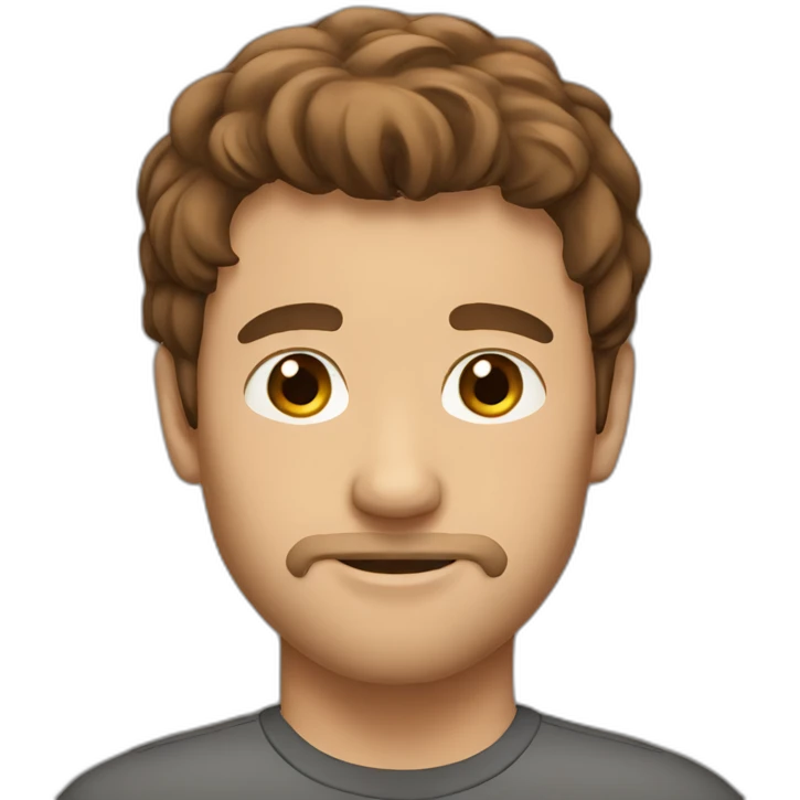 Men, Brown hair, bearb emoji