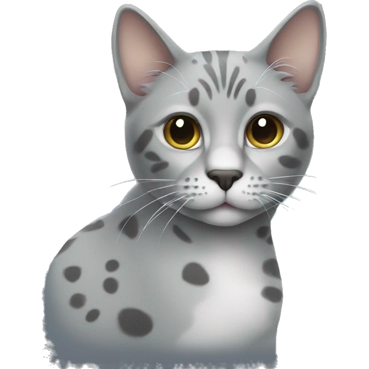 grey cat with spots emoji