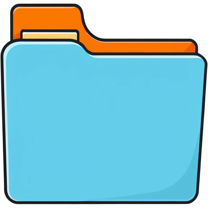 exact default Mac OS folder icon with the classic tab design in light pastel blue color emoji