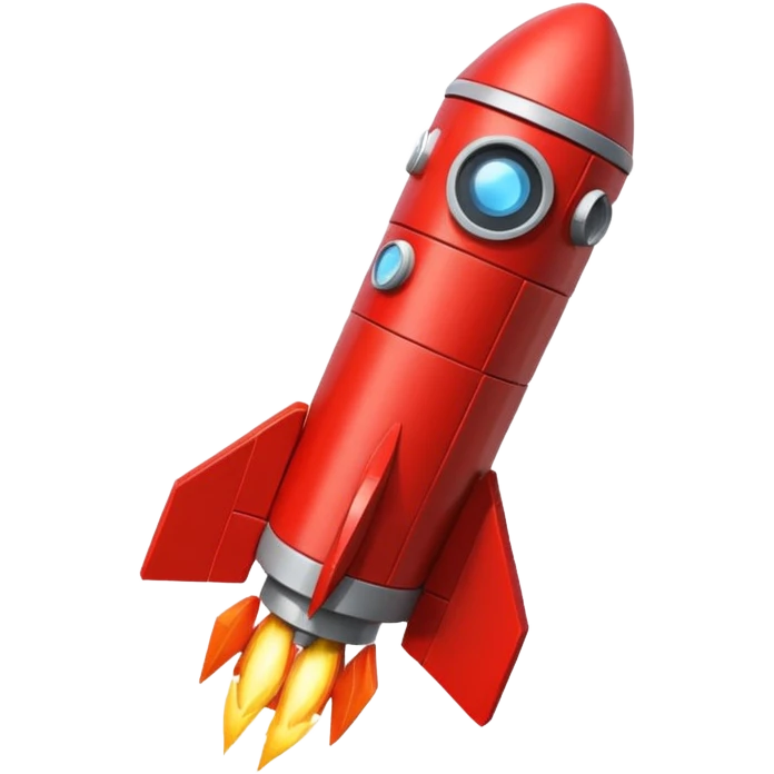 Rocket made of bricks emoji