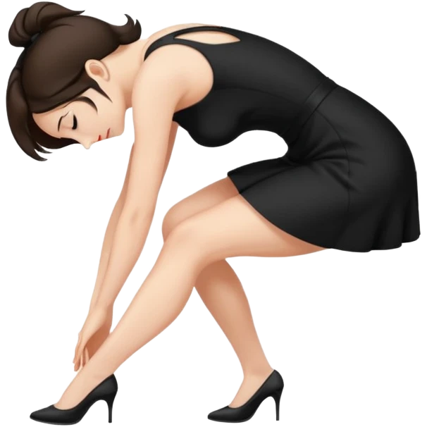 Naked women bending over into her crotch emoji