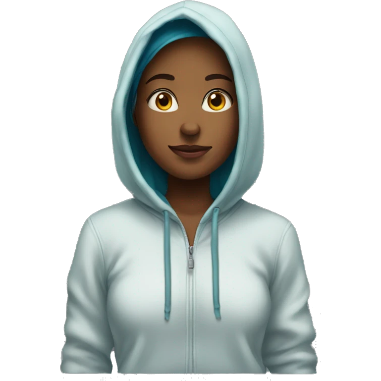 Girl wearing a hoddie emoji
