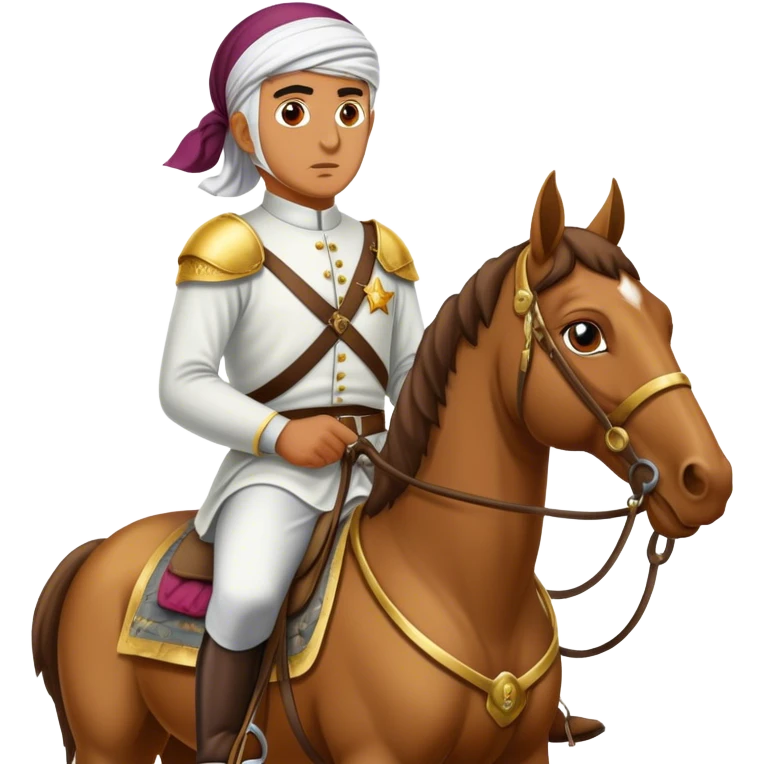 a veteran islam abdallah on a horse ready to go into battle emoji