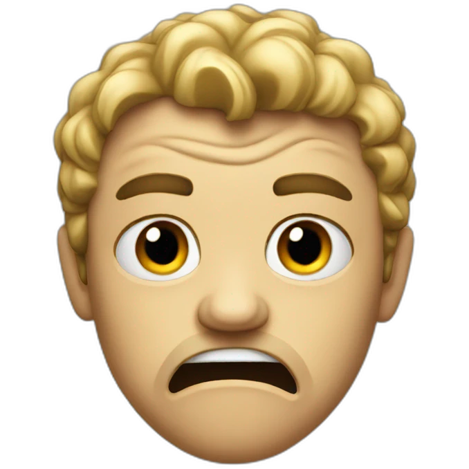 Angry but curious emoji