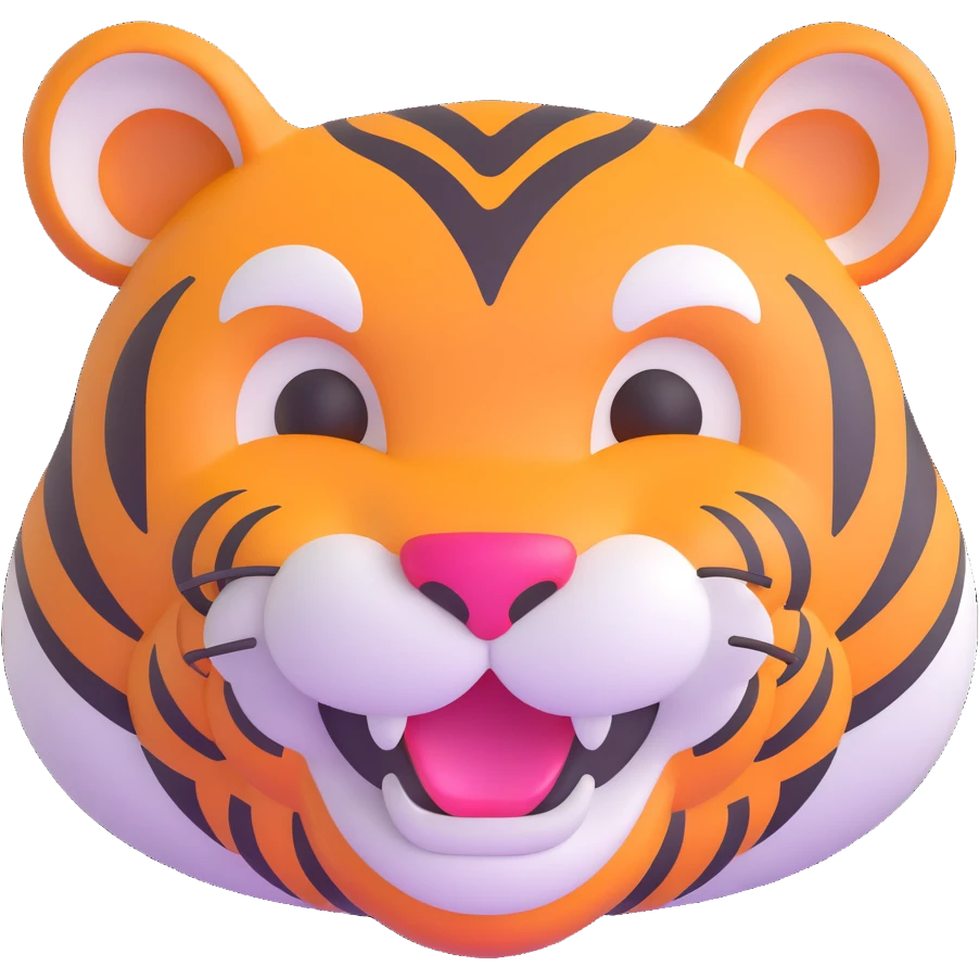 laughing tiger face for Twitch emote emoji