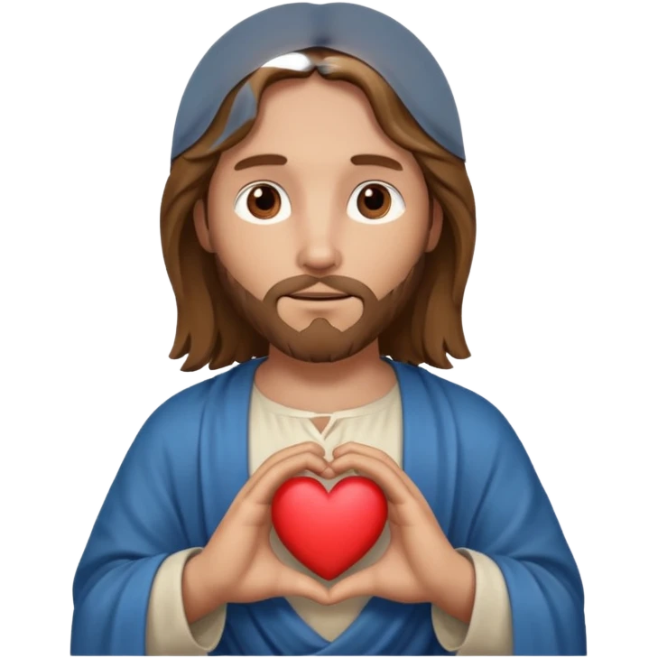 Jésus avec un cœur dans ses mains emoji