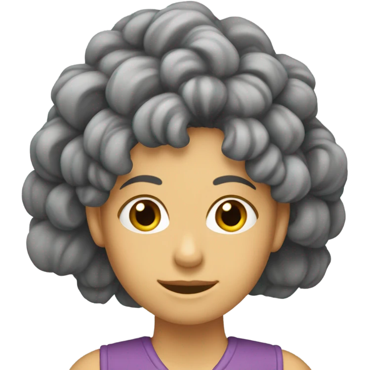 garota de costas com cabelos trançados emoji