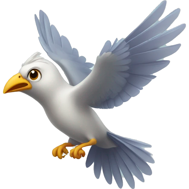 Bird flying with a bird on top of a bird emoji