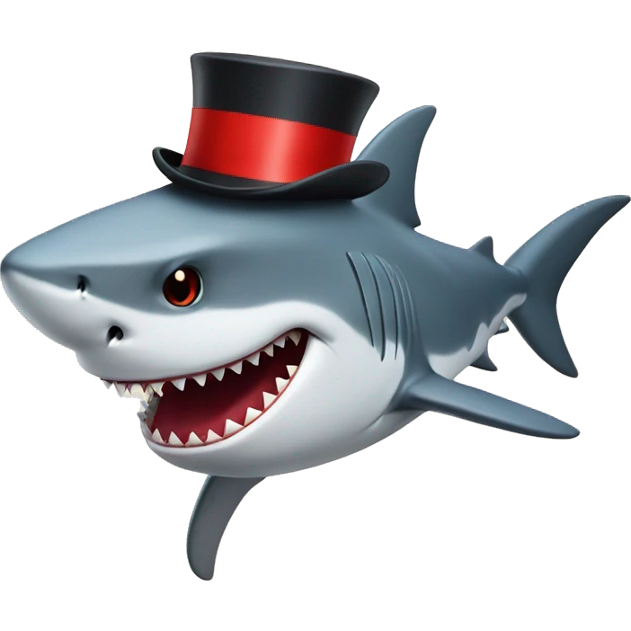 shark with red tophat emoji