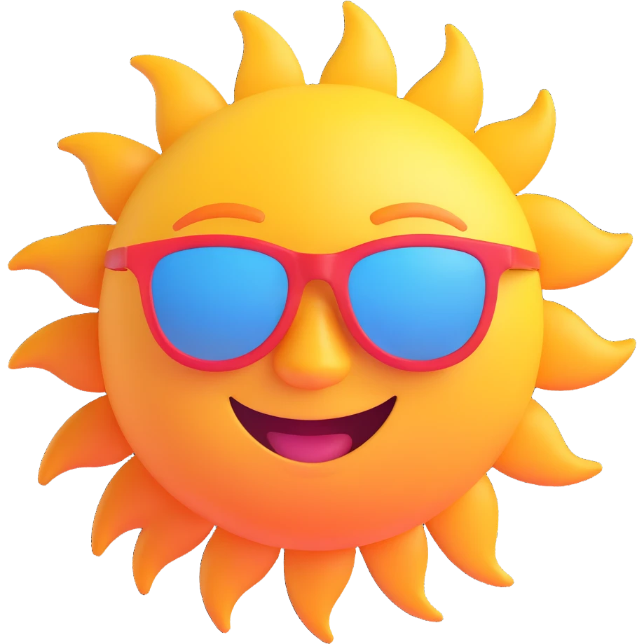 a smiling sun with sunglasses emoji