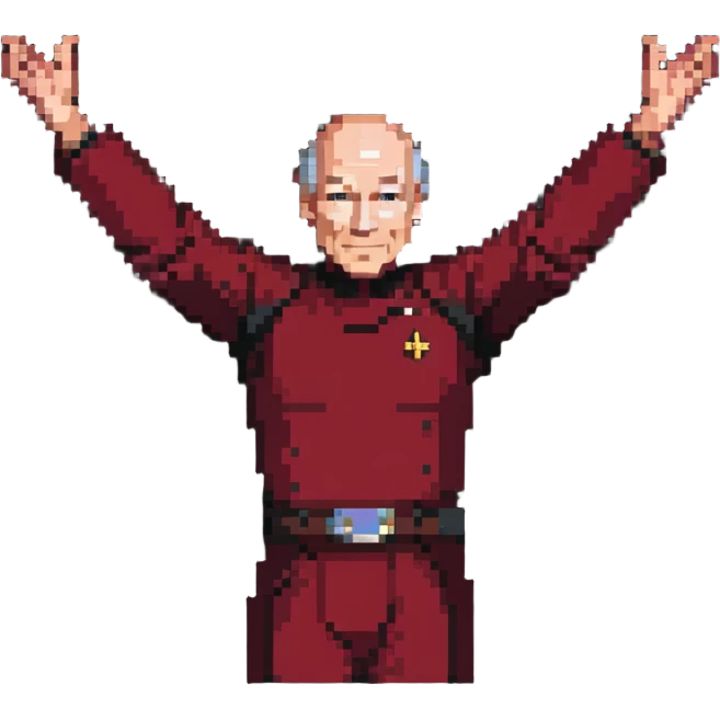 Captain Picard giving the engage command emoji