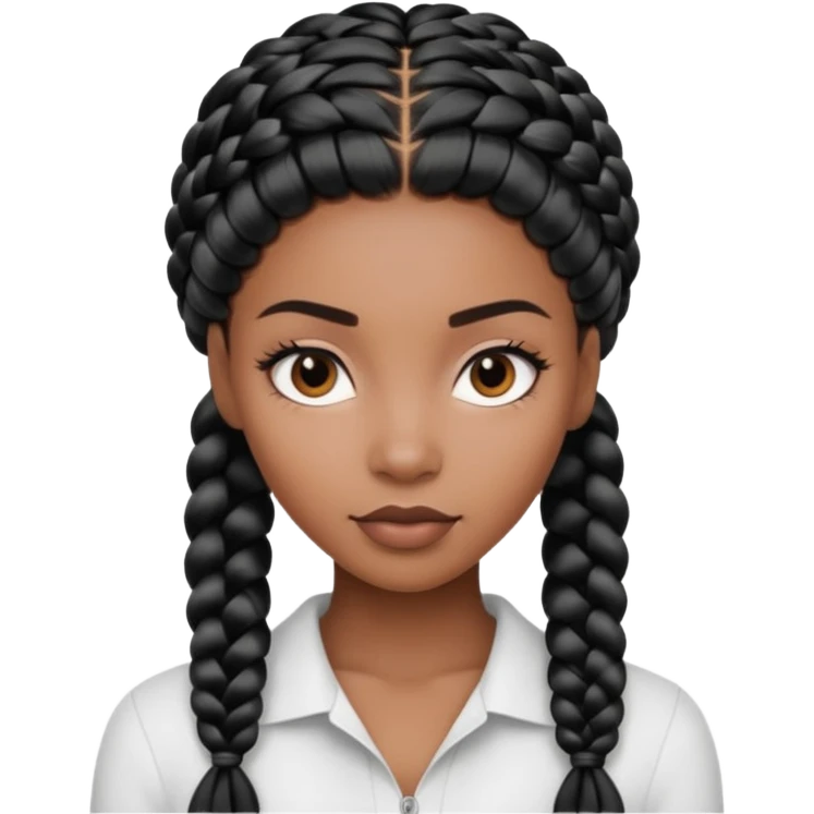 Beautiful black woman with split half black and white braided hair emoji