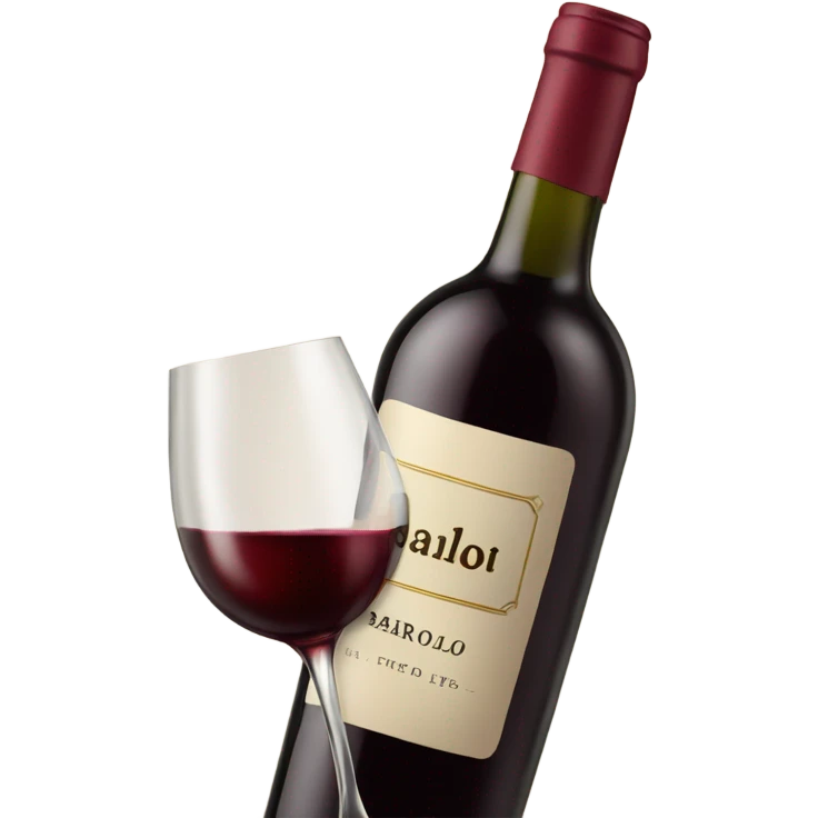 Wine bottle with the label that spells "BAROLO" emoji