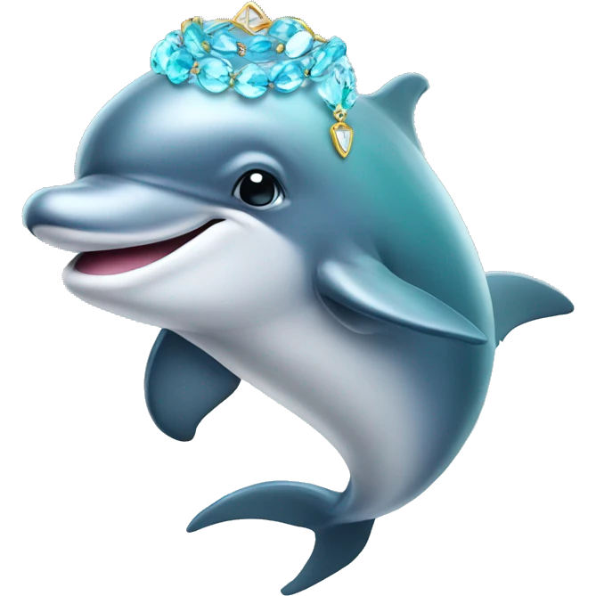 Dolphin wearing jewlery emoji