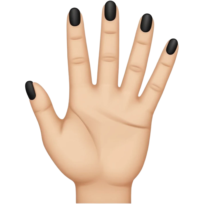 emoji icon of a human hand, slightly clenched, Each3 of 5 finger has a small black minimalist tattoo: 8 on the first finger, 1 on the middle finger, 2 on the third finger. Simple thin line tattoos, no shading. Flat emoji style, simplified hand shape, neutral skin tone, clean outlines,  emoji