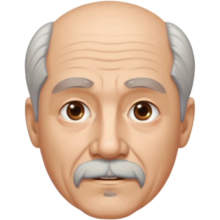 70 year old man with goatee and thinning hair emoji
