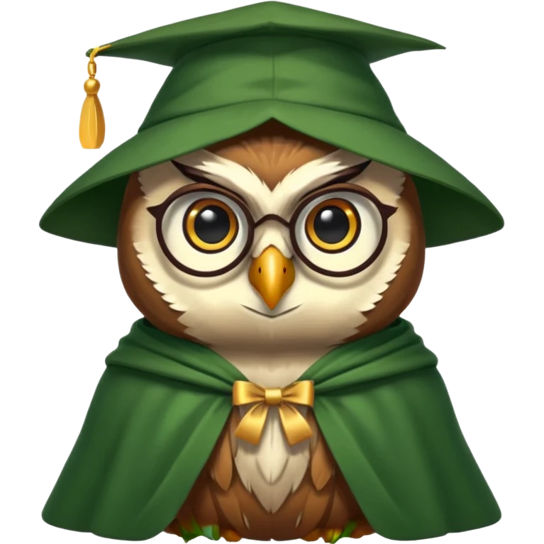 owl professor in green cloak  emoji