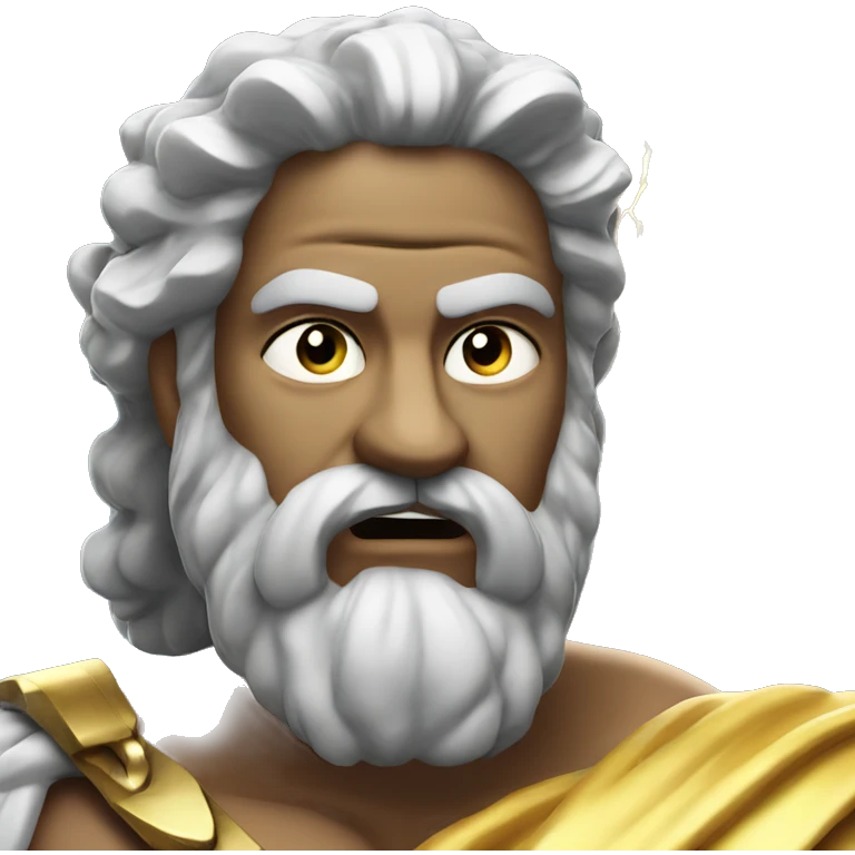 Zeus greek god with lightning bolt emoji