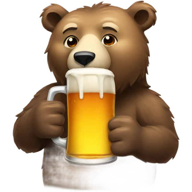 Bear drinking a beer emoji