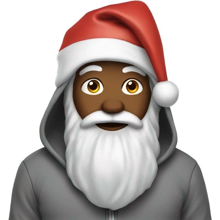 Santa wearing hoodie  emoji