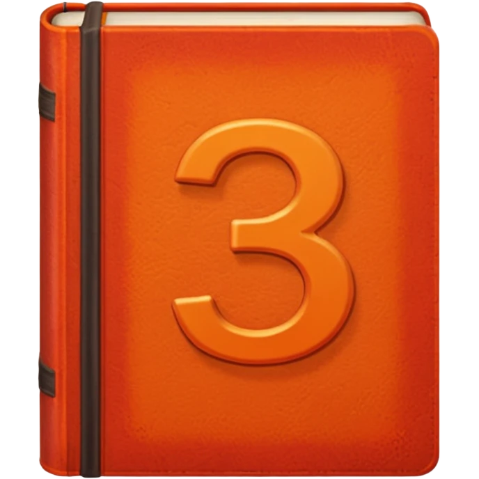 Red-orange book with a number "3" in the cover emoji
